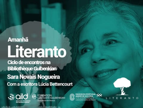 Escritora Lúcia Bettencourt em encontro literário na Bibliothèque Gulbenkian em Paris